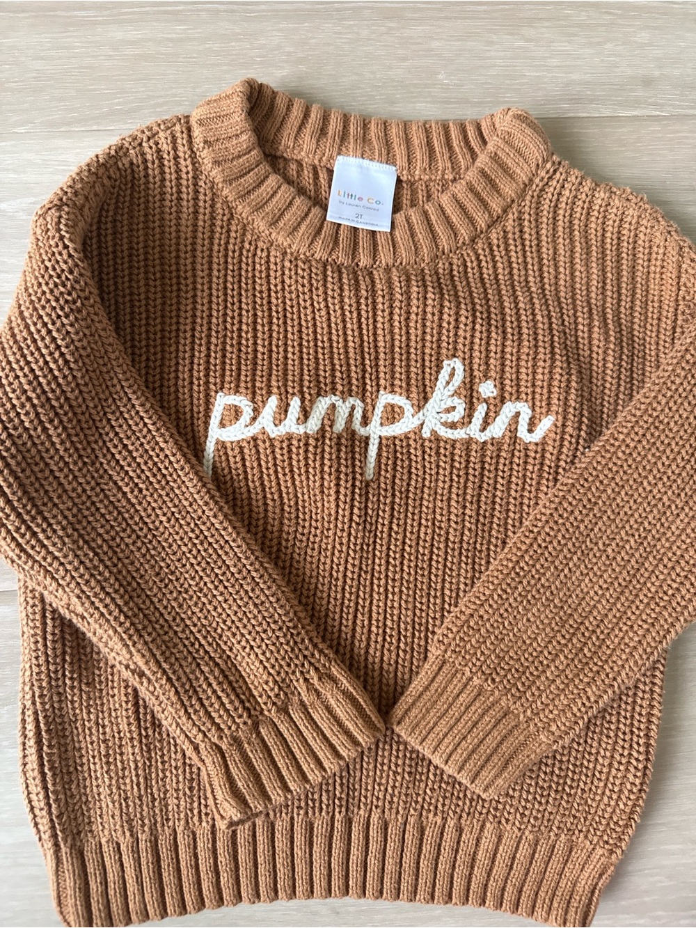 Little & Co. 'Pumpkin' Chunky Knit Sweater - Tan